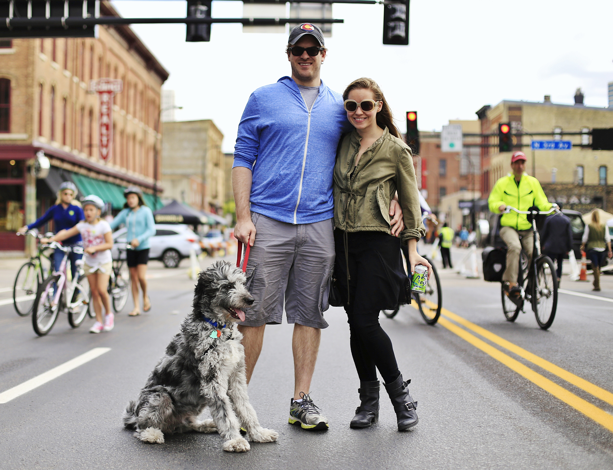 A couple poses for a photo during an Open Streets event in Minneapolis. (Photo courtesy of Ajith George)